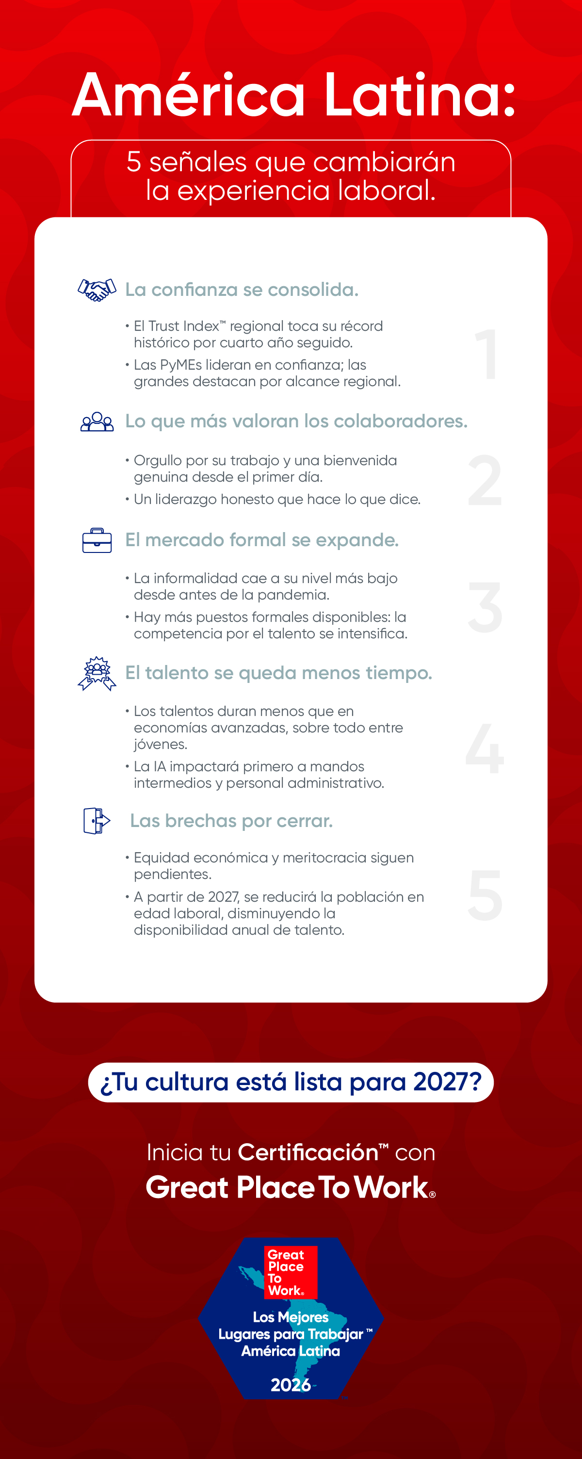 América Latina 5 señales que cambiaran la experiencia laboral | Great Place To Work®